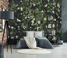 3D Weiße Blumen H4309 Tapete