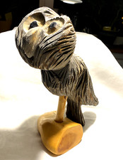 Holz Skulptur EULE abstrakt