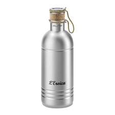 Elite Fahrrad Trinkflasche L'Eroica 600ml Aluminium Silber Kork Durchmesser 74mm