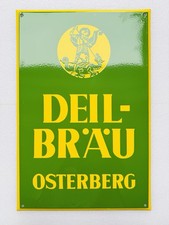 Emailschild Deil Bräu Osterberg Bier Brauerei - 60x40cm - Original um 1960