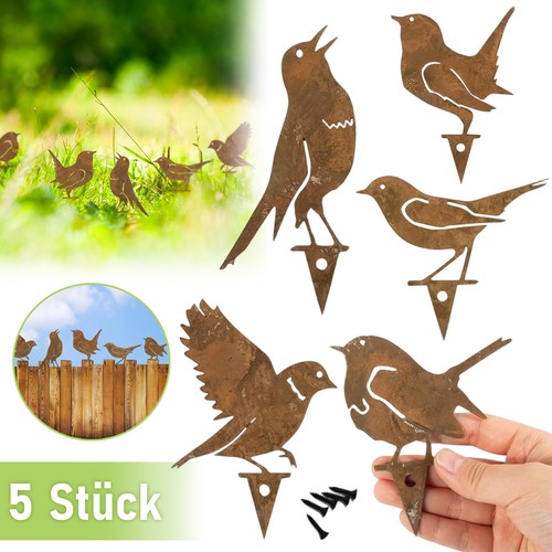 Rostige vögel deko - 5x,