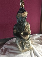 Buddha  Figur sitzend  76 cm in antikgold mit Schale Statue Glückssymbol NEU TOP