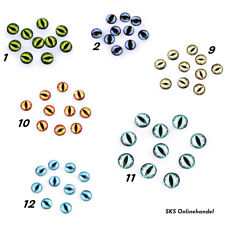 5 Paar Glasaugen 10 mm zum Aufkleben Drachenaugen Katze Cabochons Basteln Gothic