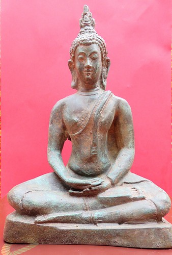Buddha skulptur bronze mit - buddha-skulptur,, bronze,mit