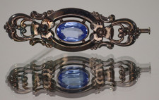 ? Antike Jugendstil Brosche 835er Silber mit blauem Stein – ca. 5,8 g