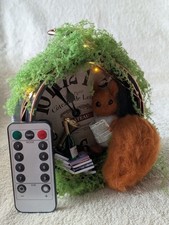 NadelFilz Tier Figur Maus Wecker    Deko mit Licht Handarbeit 