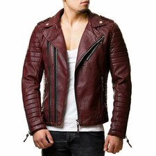 Herren Burgunderrot Retro Stil