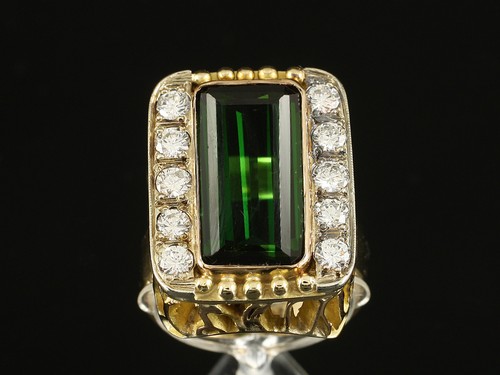 Großer turmalin brillant ring - turmalin,