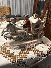 Antike Porzellan Kutsche Figur