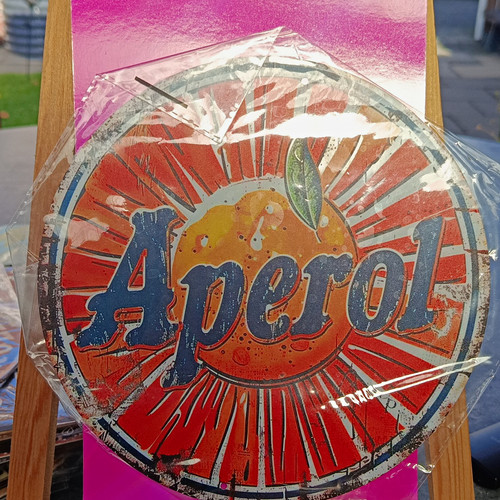 Aperol rundes werbeschild - aperol,
