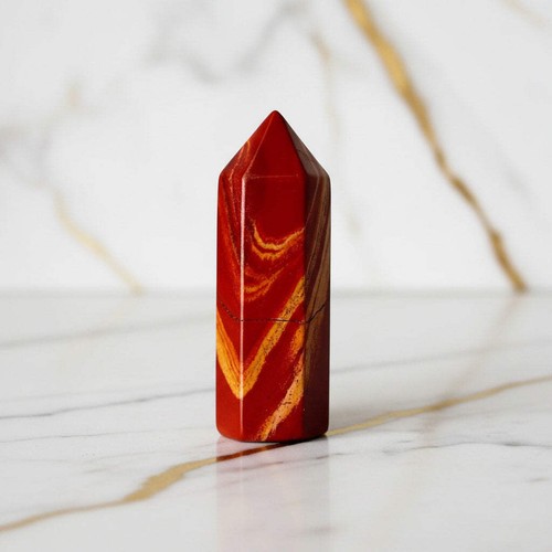 Mini roter jaspis obelisk - jaspis,
