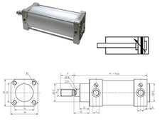 Pneumatischer Zylinder ISO 15552 Kolben-Ø 125 bis 250 mm Luftzylinder Pneumatik