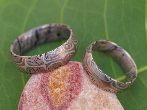 Trauringe mokume gane - gane, shakudo