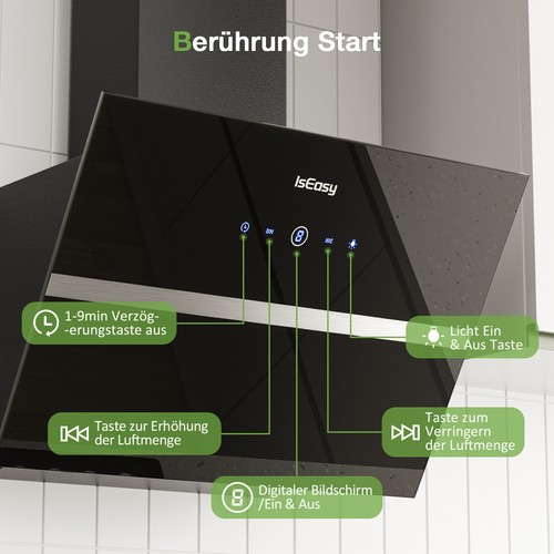 Dunstabzugshaube 60cm schwarz - dunstabzugshaube,