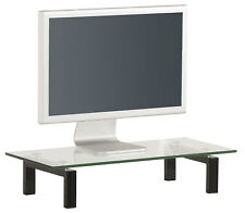 TV-Tisch/Bildschirmerhöhung TV-Glasaufsatz Monitorerhöhung Klarglas 60 cm Metall