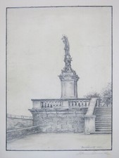 Hans Schmitt: Heidelberg, Nepomuk-Terrasse (Bleistiftzeichnung, sign./dat. 1931)