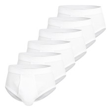 GÖTZBURG Slip Herren -  mit Eingriff -  Doppelripp -  6er Pack Unterhosen weiß