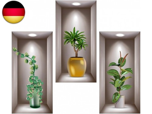 Stück wandsticker vase - 3,