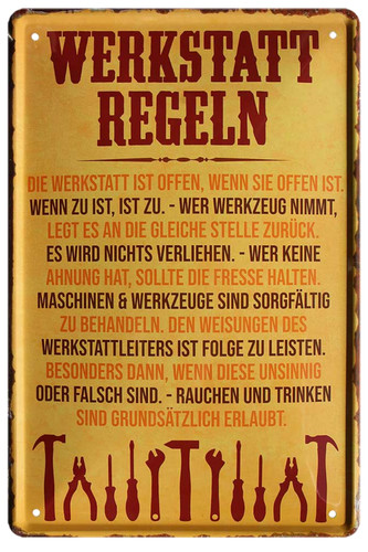 Werkstatt regeln 20x30cm - ,