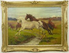 (H882) Ölgemälde "Galopierende Wildpferde"