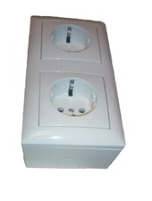 kplt. Busch Jäger Gehäuse Aufputz-Gehäuse balance® Polarweis 2 Steckdosen  AP 