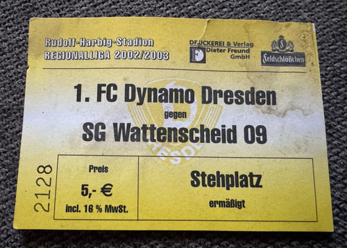 Eintrittskarte dynamo dresden - dynamo,