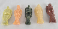 5 verschiedene Vintage Edelstein Figuren Schutzengel Achat Glücksbringer