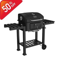 Wetterstein® solider XXL-BBQ GRILLWAGEN Holzkohle Grill mit grosser Doppelablage