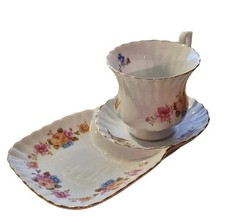 4x Chodziez Porzellan Teetasse mit Ablageteller Vintage