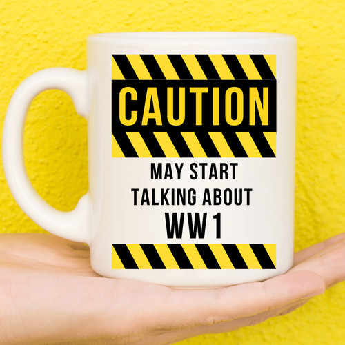 Vorsicht weltkrieg becher - vorsicht,