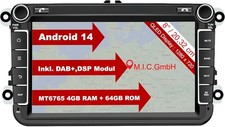 M.I.C. AV8V7-L2 Android 14 Autoradio mit navi: MediaTek MT6765V 4G+64G;8" QLED