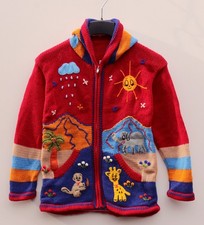 Kinder Strickjacke Dunkelrot