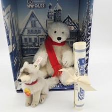 Steiff Eisbär mit Wolf Set Spielwaren Wolff Giengen 655098 limitiert 2000