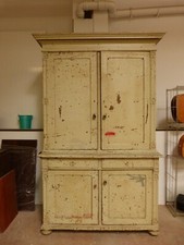 Antiker Architektenschrank ca. 1900 zweiteilig Weichholz massiv