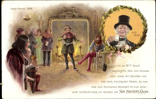Litho reklame van - van, houten's