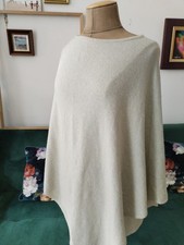  33% Merino Extra Fine Wolle 10% Cashmere Poncho Auf Italien M/L Neue Zustand
