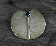 Brosche Silber 925 Zirkon blau Designer - extravagant & wunderschön