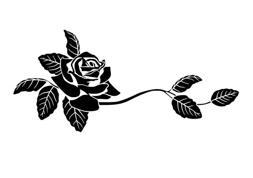 Schablone rose mit langen - mit,
