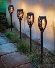 LED Solar Fackel Gartenleuchte