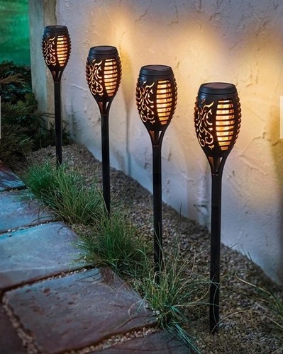Led solar fackel gartenleuchte - led,