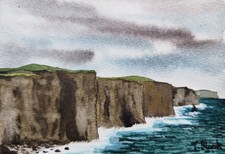 ORIGINAL AQUARELL - Cliffs of