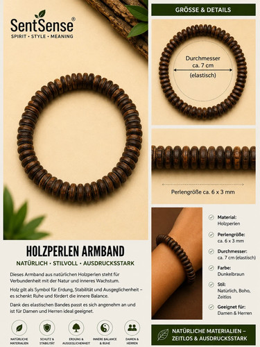 Elegantes holzarmband - holzarmband, –