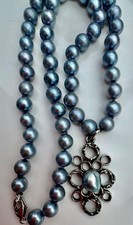 Hellgraue  Tahiti Perlen Kette