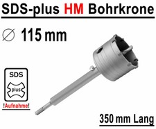 SDS-Plus Hartmetall Bohrkrone Dosenbohrer Mauerwerk Kernbohrer Ø 115 mm x 350 mm