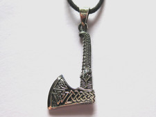 Axt 925'er Silber Ketten Anhänger Wikinger Streitaxt Valknut / x068