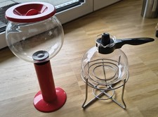 Bodum Santos (Pebo) Kaffeebereiter Glas, 1l , Vakuum-Kaffeekanne, rot + schwarz