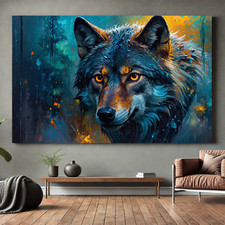 Mystischer Wolf Kunstdruck auf Poster oder Leinwand | Nordic Wandbild Deko