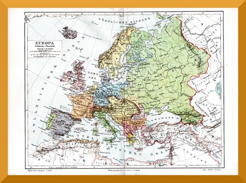 Europa landkarte von 1895 - europa, +