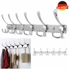 Wandgarderobe Edelstahl 6 Haken Kleiderleiste Garderobenhaken Hakenleiste Robust