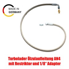 Öl Zulauf Leitung 120cm mit Adapter 1/8" und Restriktor für Garrett GT28 GT30